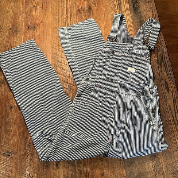 Big Mac Square Bak Overalls Hickory Striped Union Made USA Men Small Sanforized - Picture 3 of 16